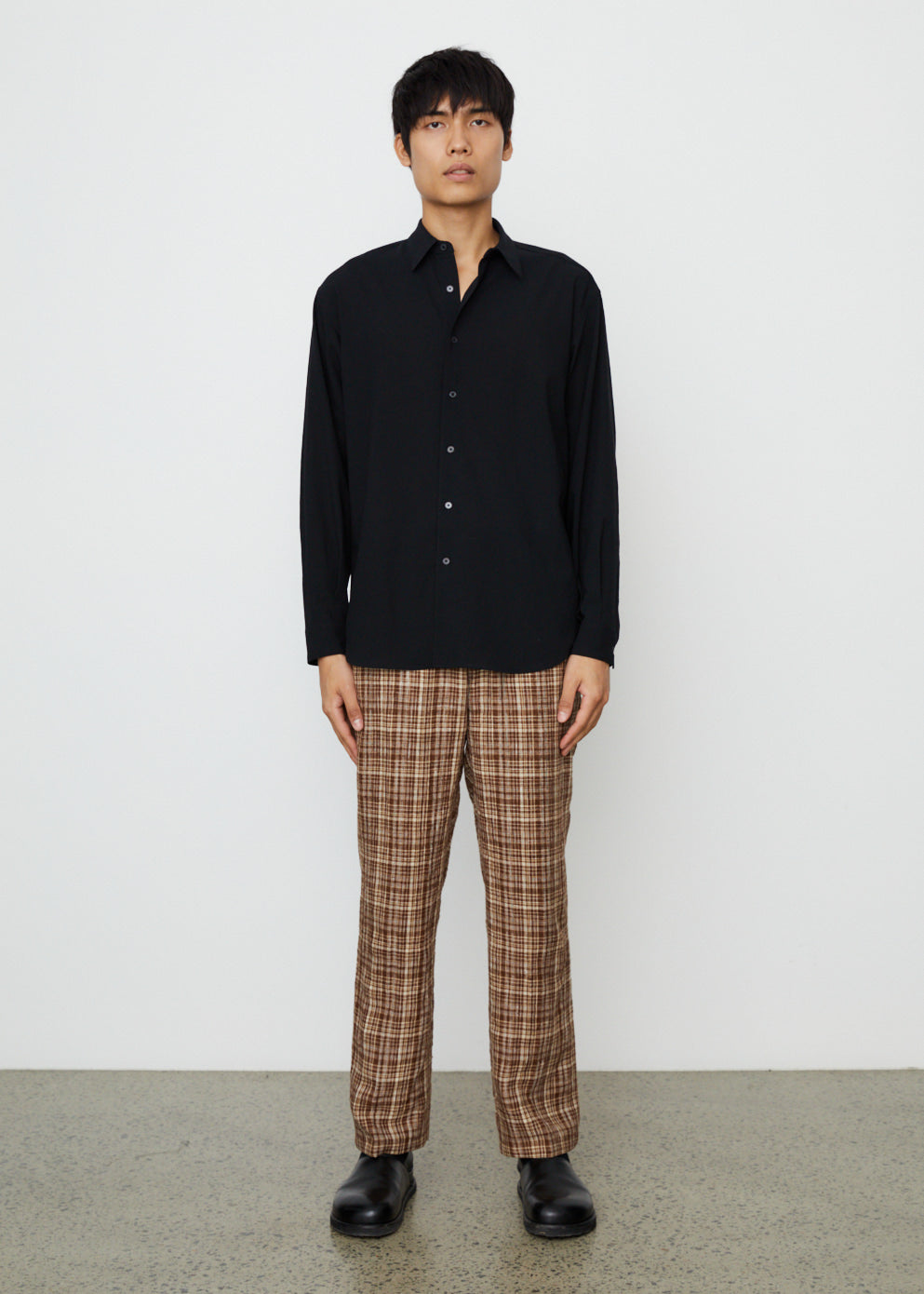 AURALEE HARD TWIST WOOL VIYELLA SHIRT | nate-hospital.com