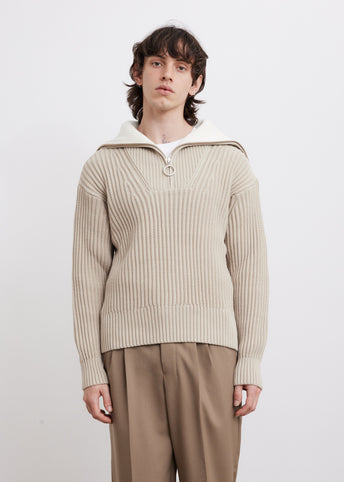 Zipped Collar Boxy Jumper