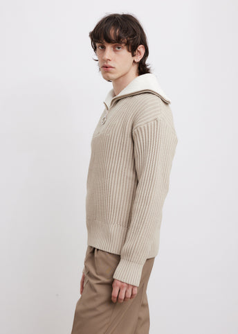 Zipped Collar Boxy Jumper