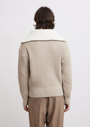 Zipped Collar Boxy Jumper
