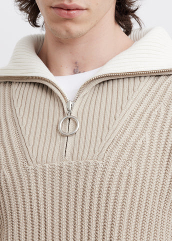 Zipped Collar Boxy Jumper