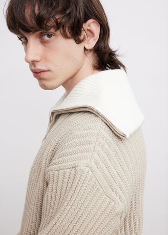 Zipped Collar Boxy Jumper