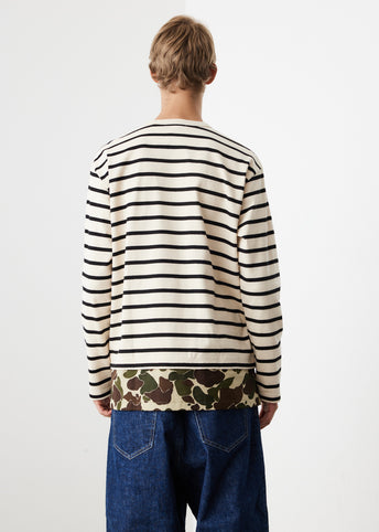 Striped Panelled Long Sleeve T-Shirt