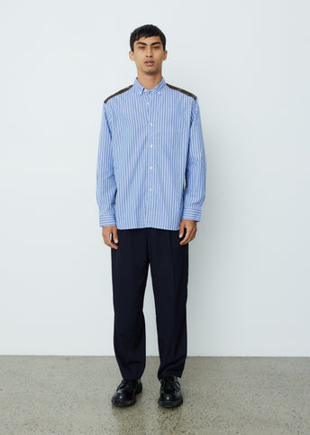 Striped Cotton Shirt with Panelling
