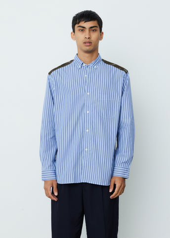 Striped Cotton Shirt with Panelling