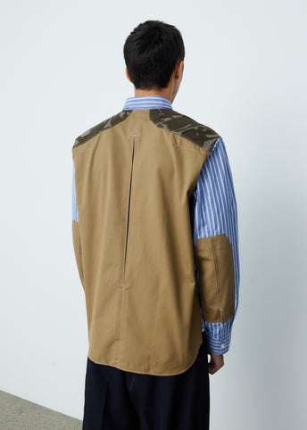 Striped Cotton Shirt with Panelling