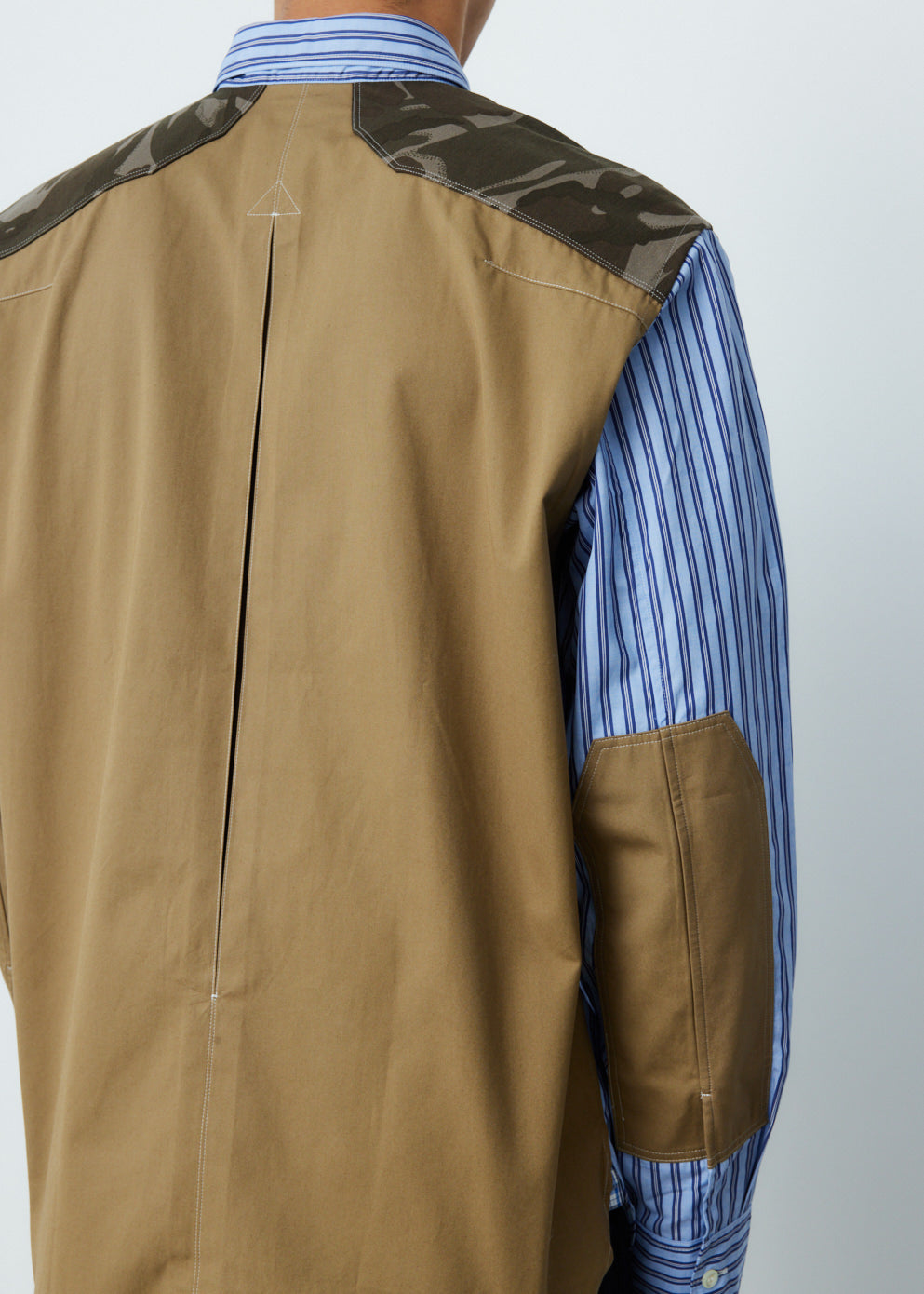 Striped Cotton Shirt with Panelling