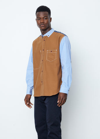 Stripe x Twill x Check Taffeta Shirt