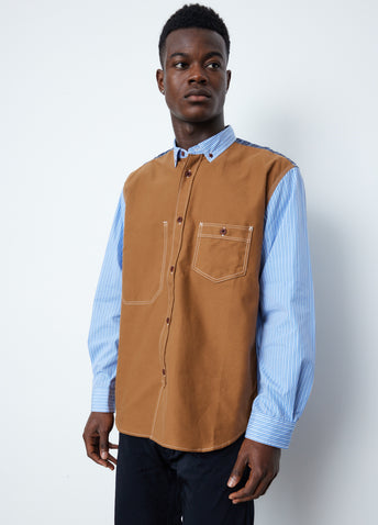Stripe x Twill x Check Taffeta Shirt