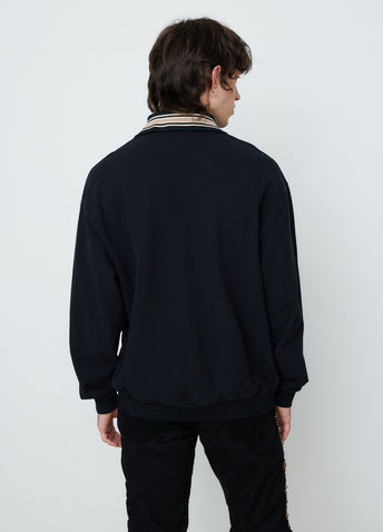 Piquet Large Pointed Collar Retro Polo