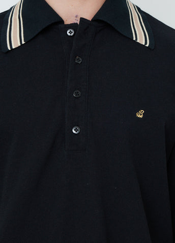 Piquet Large Pointed Collar Retro Polo