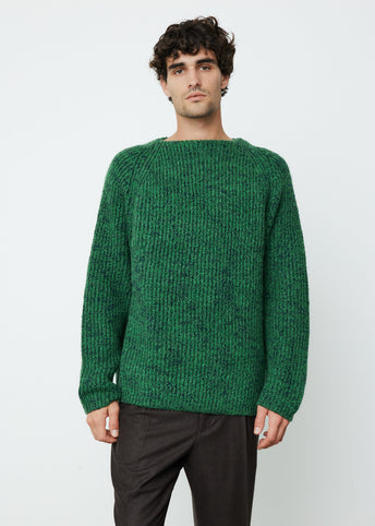 Wool Baby Alpaca Mix Rib Knit Pullover