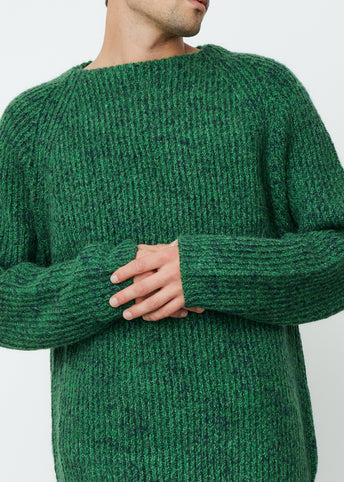 Wool Baby Alpaca Mix Rib Knit Pullover