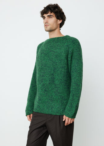 Wool Baby Alpaca Mix Rib Knit Pullover