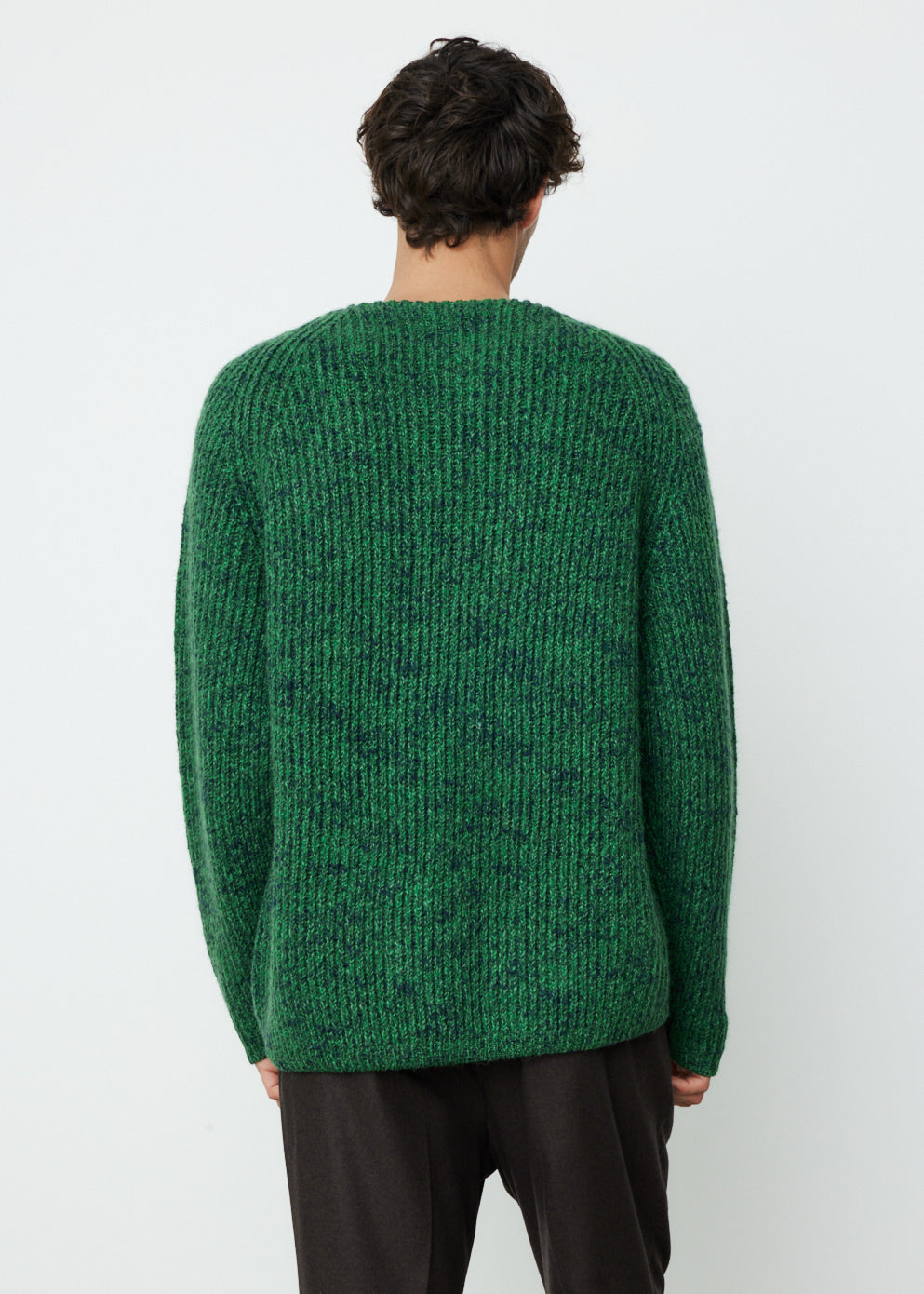 Wool Baby Alpaca Mix Rib Knit Pullover
