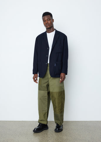 Wool Serge Garment Washed Blazer