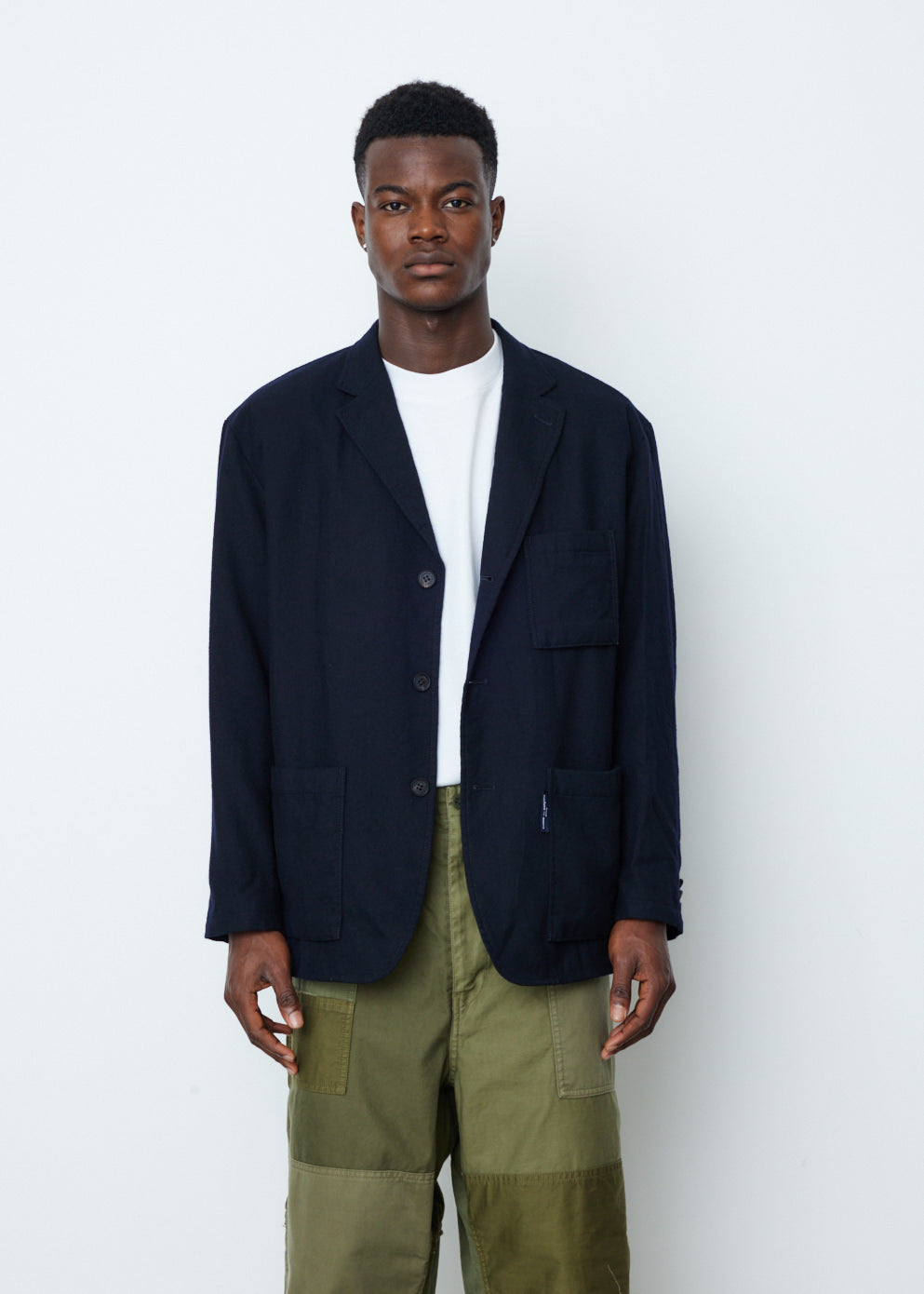 Wool Serge Garment Washed Blazer