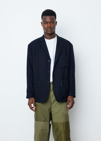 Wool Serge Garment Washed Blazer