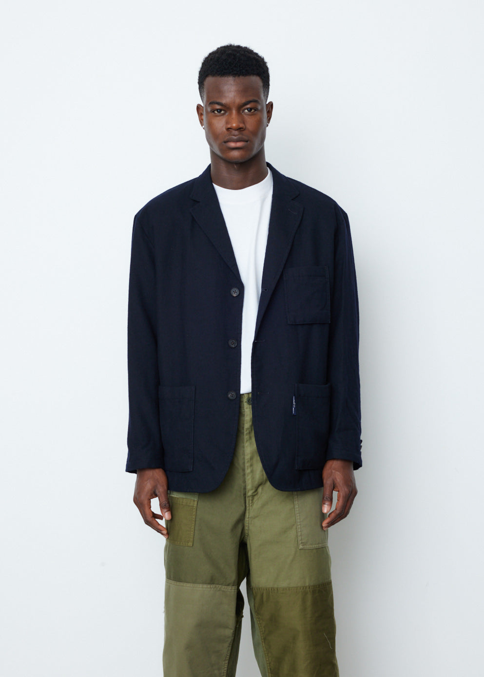 Wool Serge Garment Washed Blazer