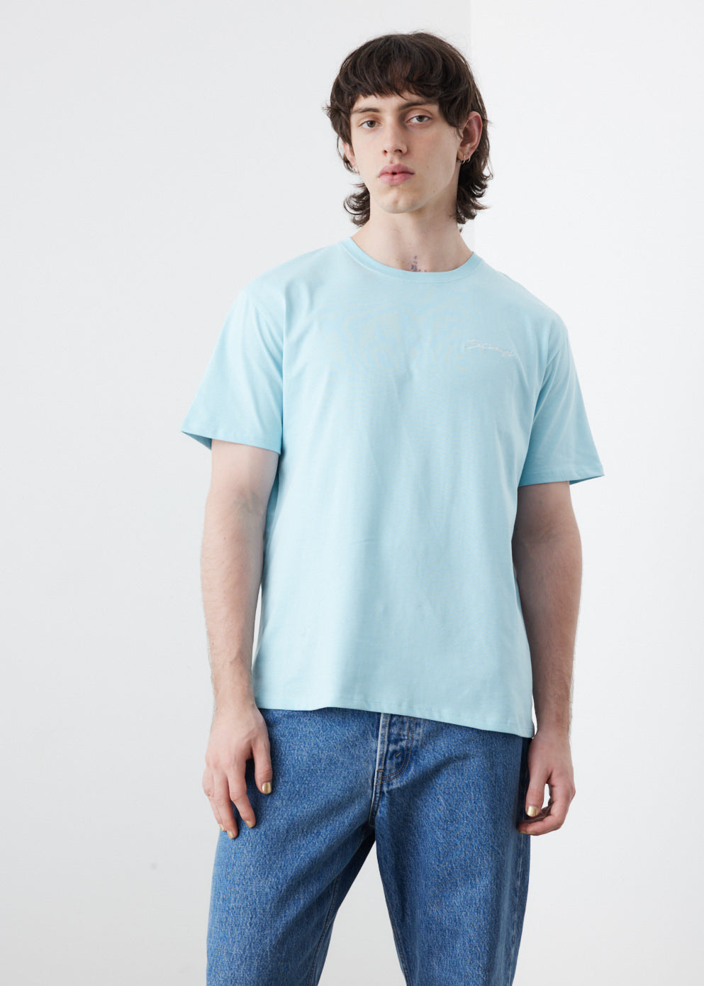 Script Embroidered Standard Short Sleeve T-Shirt