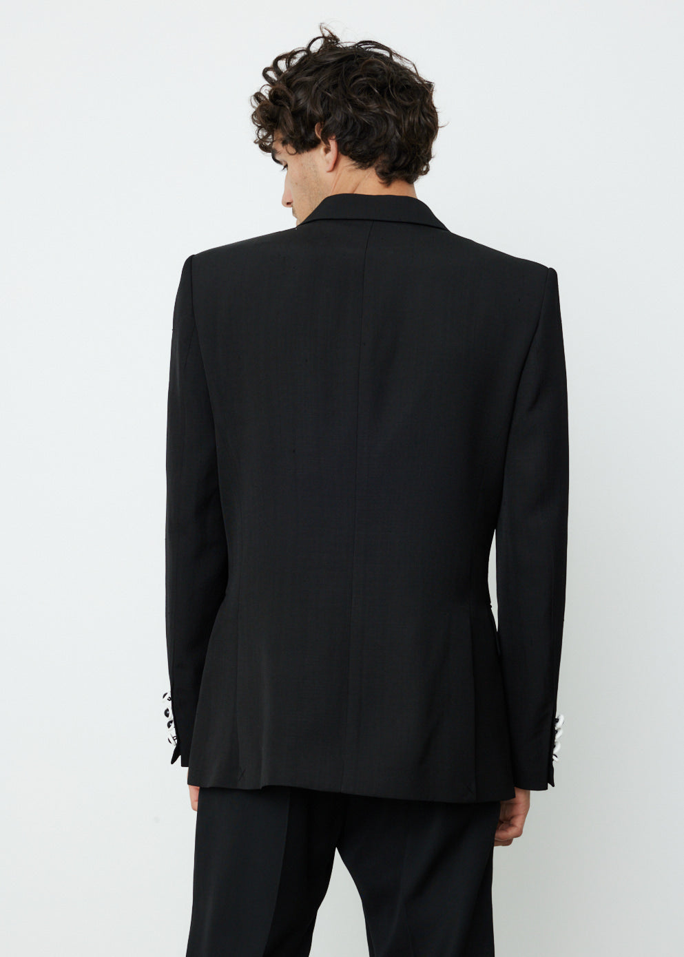 Contrast Lapel Double Breasted Blazer
