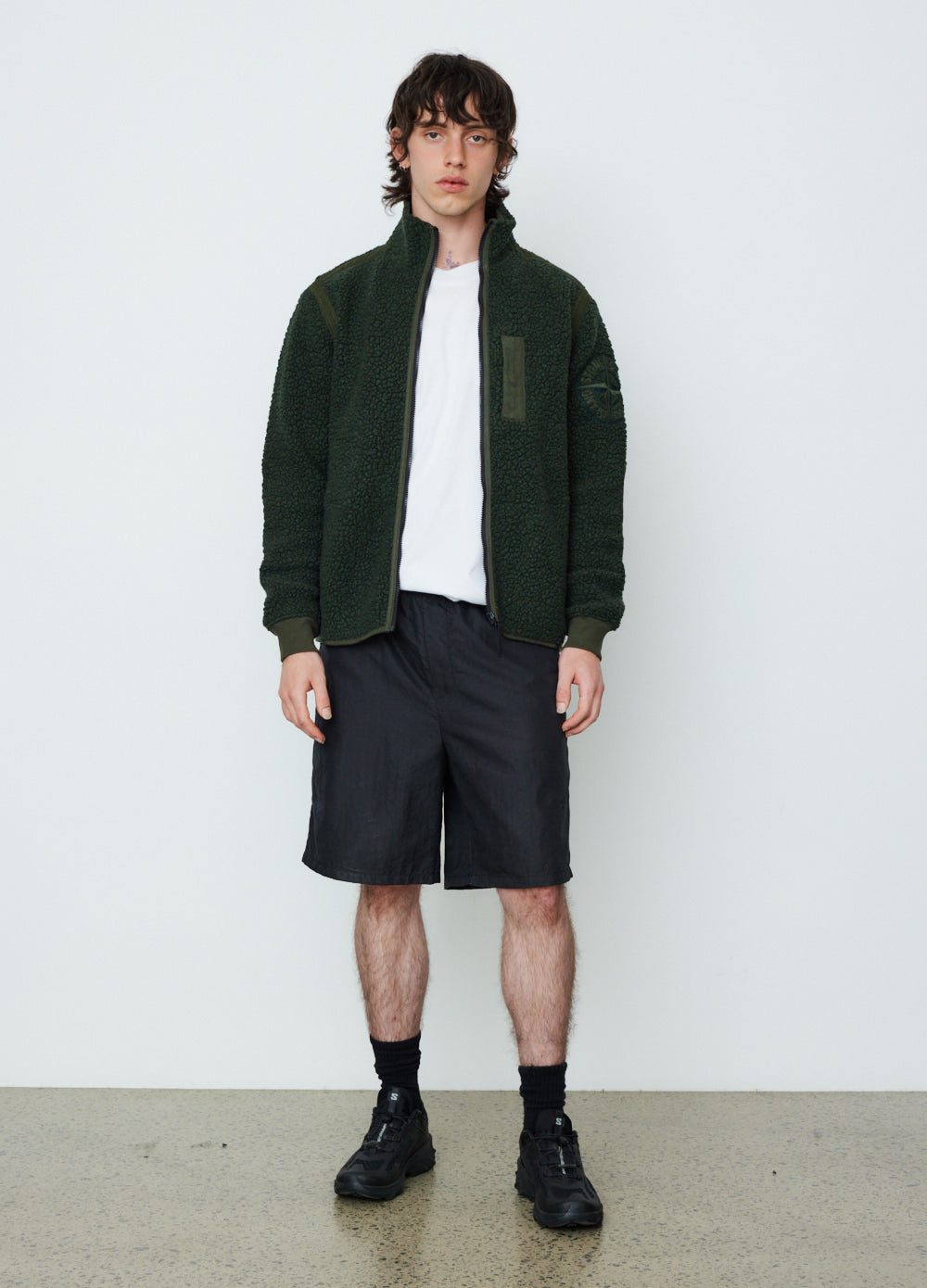 Wool Nylon Polar Fleece Zip Knit