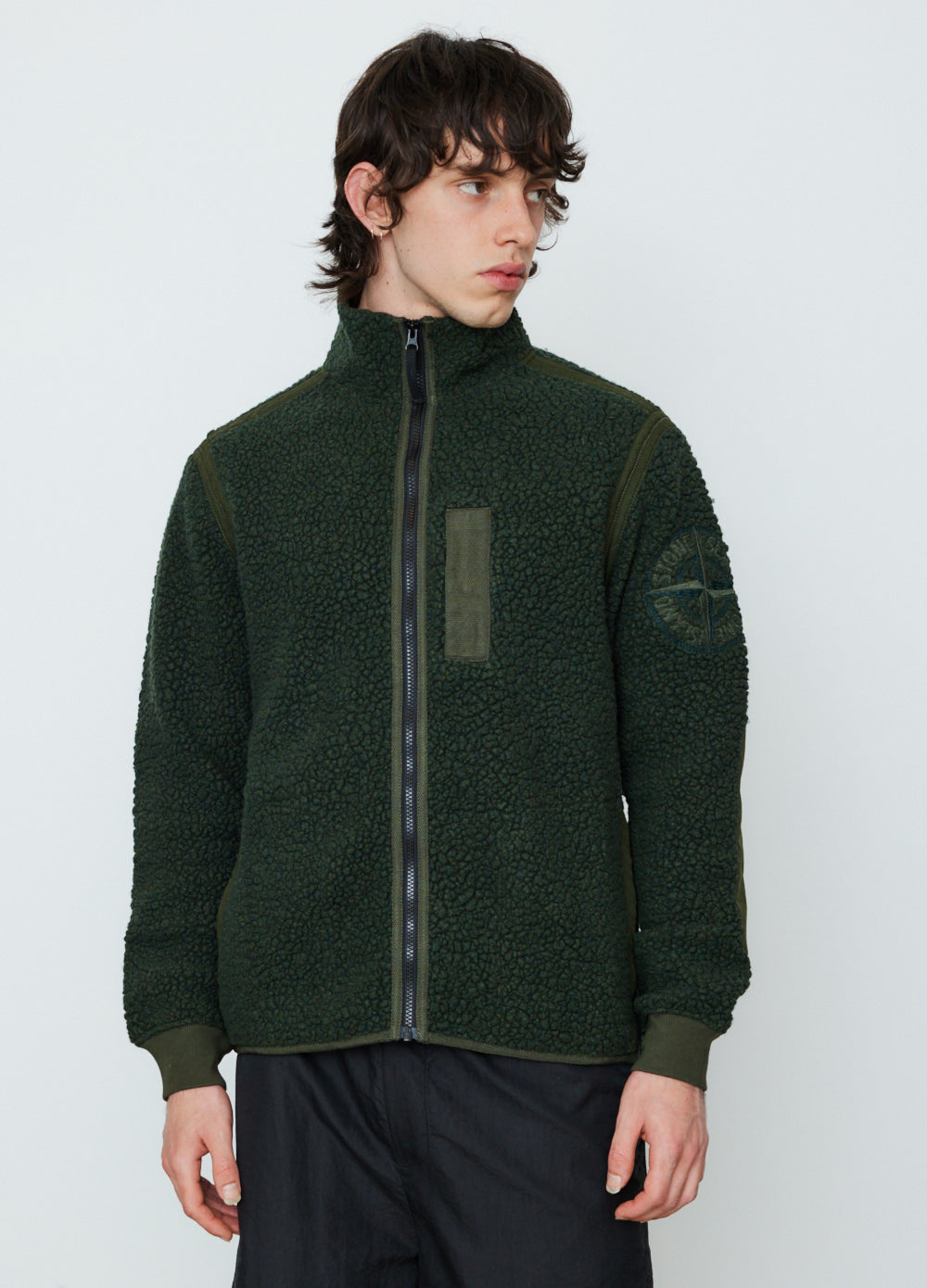 Wool Nylon Polar Fleece Zip Knit