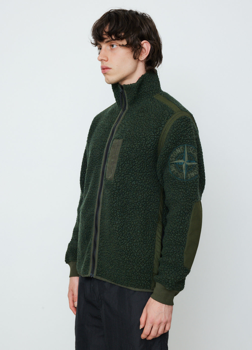 Wool Nylon Polar Fleece Zip Knit