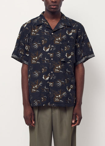 Open Collar Short-sleeve Shirt