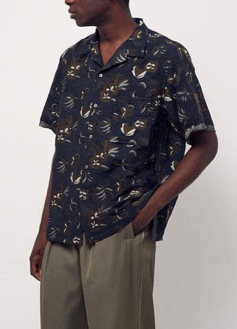 Open Collar Short-sleeve Shirt