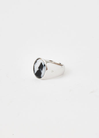 Oval Zebra Marble Ring