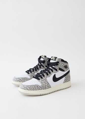 Children's Air Jordan 1 Retro High OG 'White Cement' Sneakers