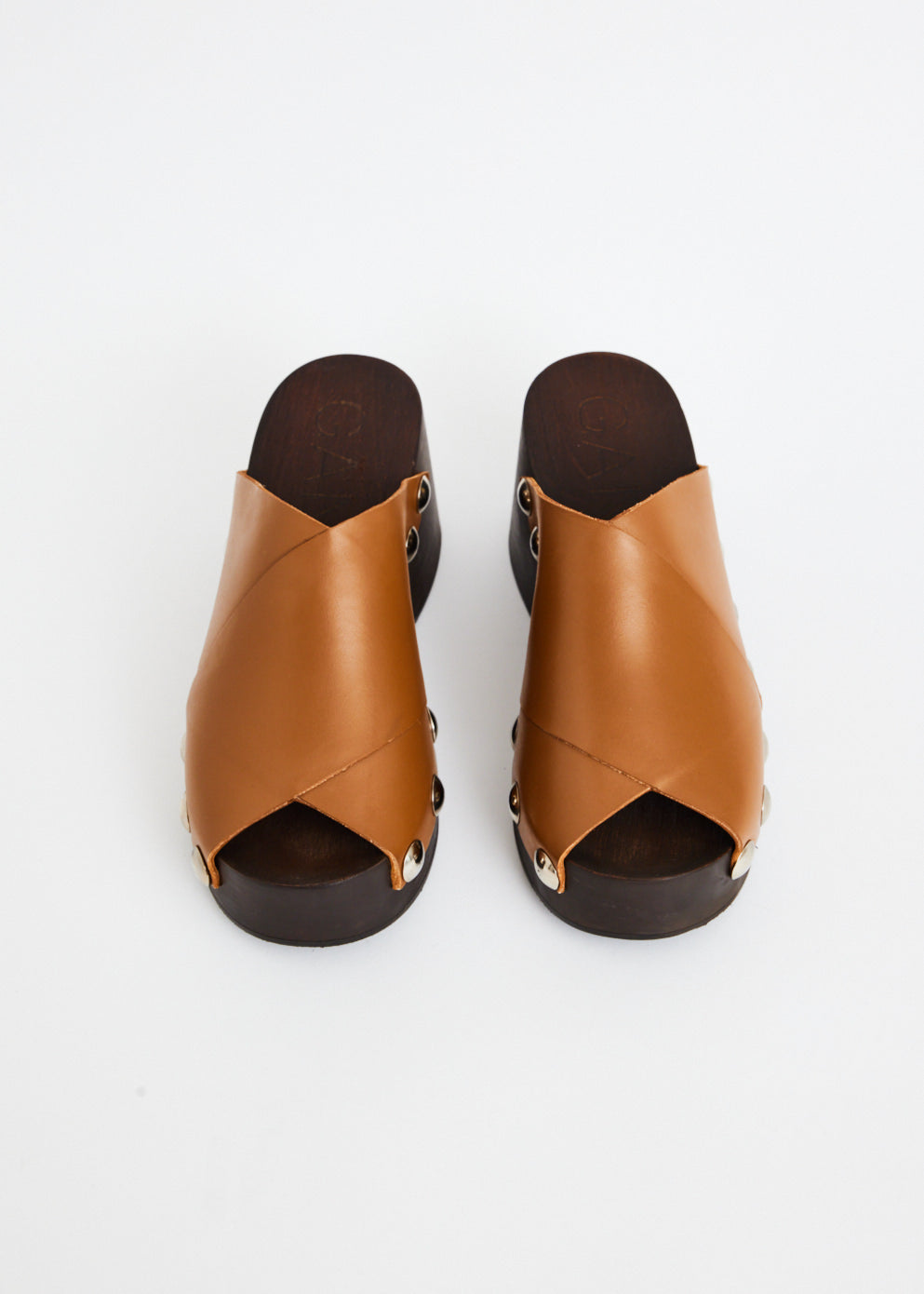 Retro Peep Toe Wood Sandal