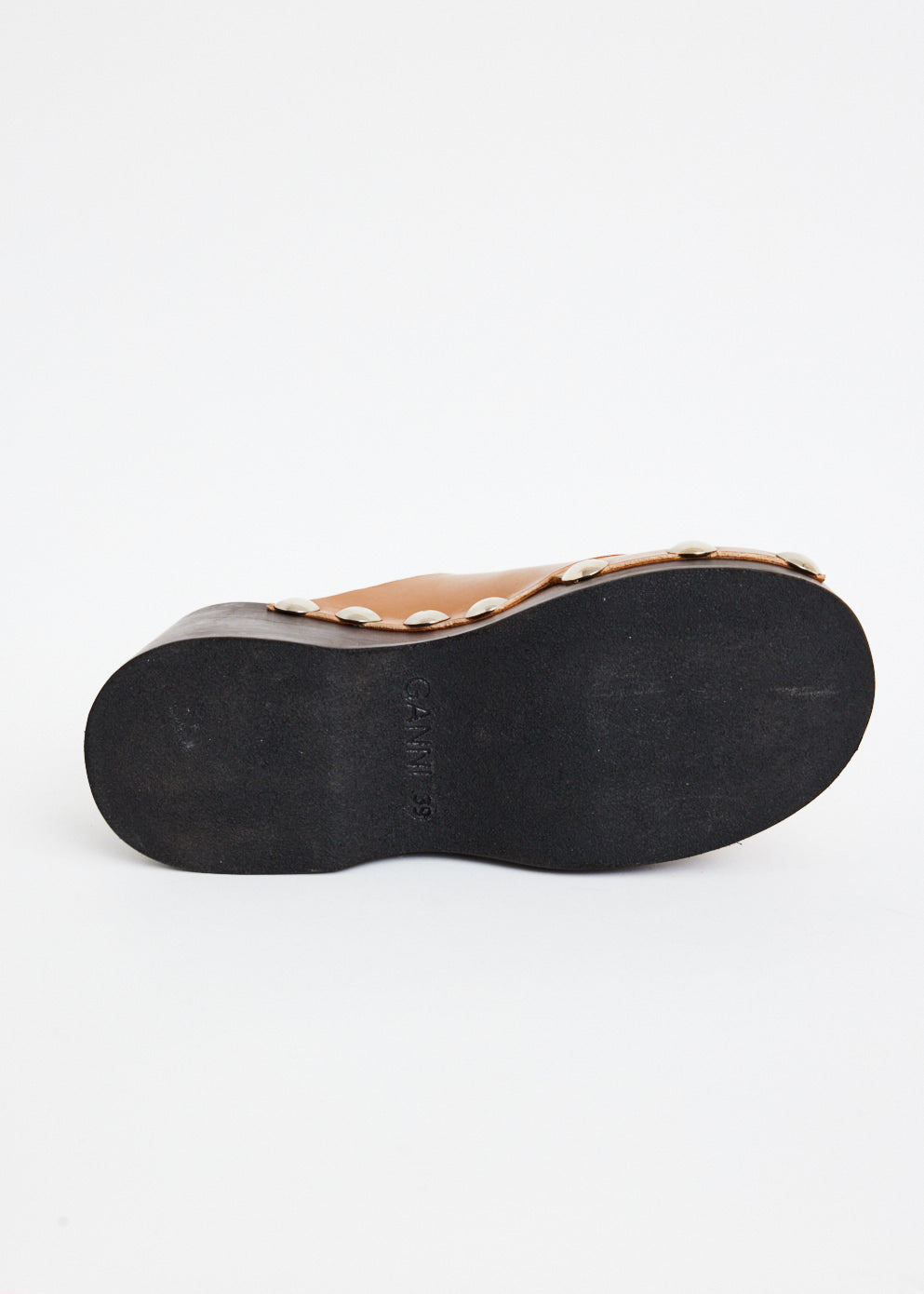 Retro Peep Toe Wood Sandal