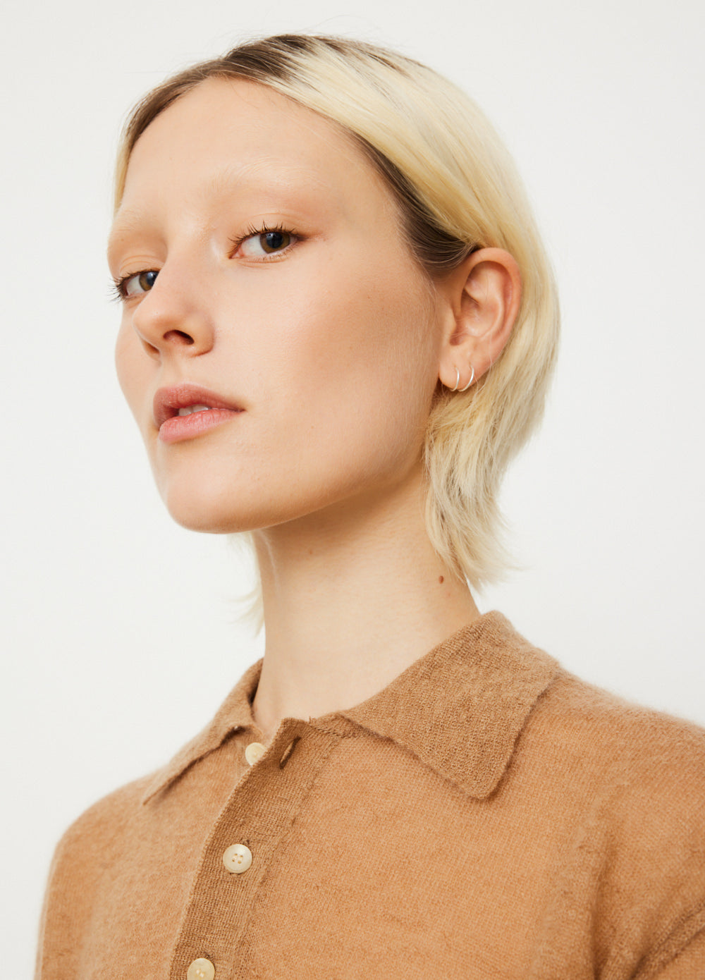 Kid Mohair Sheer Knit Polo