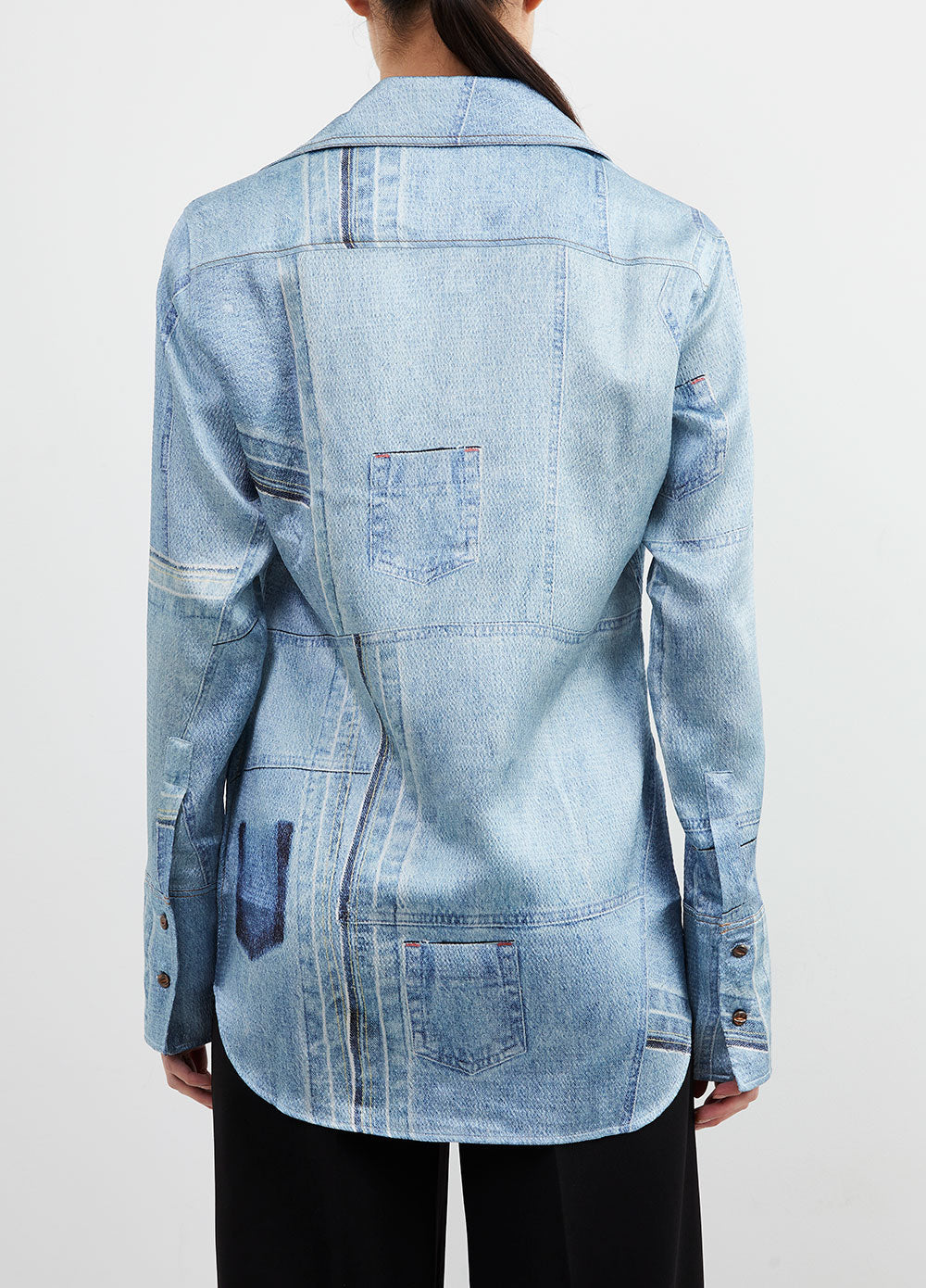 Satinka Denim Satin Blouse