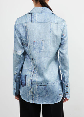 Satinka Denim Satin Blouse