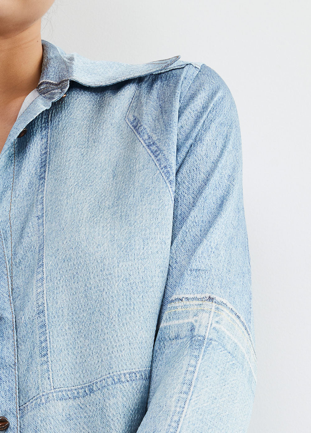 Satinka Denim Satin Blouse
