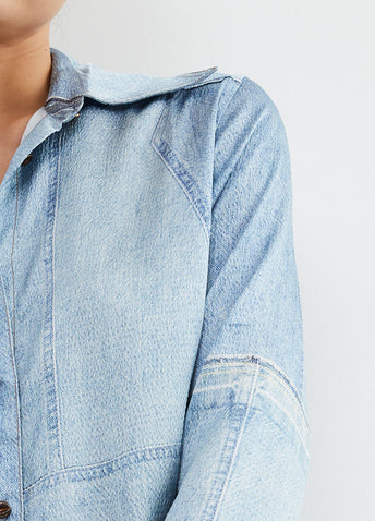 Satinka Denim Satin Blouse
