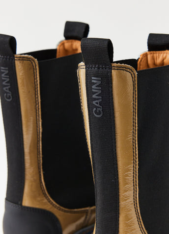 Cleated Heeled Mid-Calf Chelsea Boots