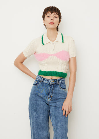 Hayes Lingerie Knit Collar Top