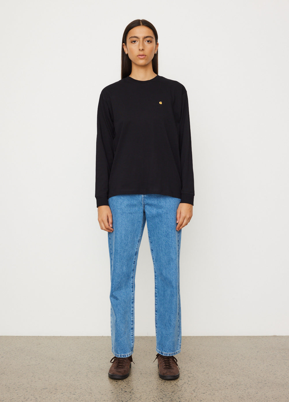 Carhartt T Shirt Outfit Carhartt WIP L/S Industry T-shirt White Black