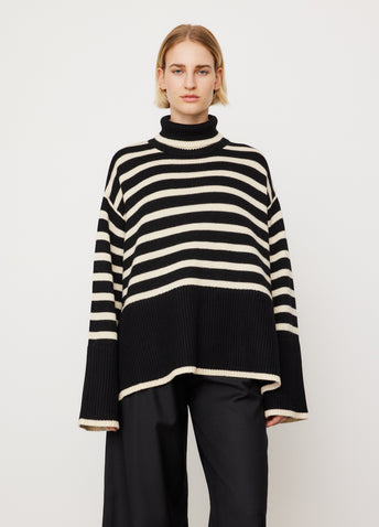 Signature Stripe Turtleneck Sweater