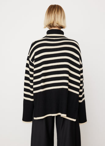 Signature Stripe Turtleneck Sweater