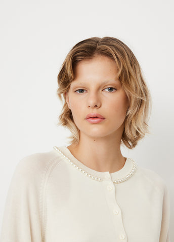 Fitted Cropped Cardigan With Embellishments