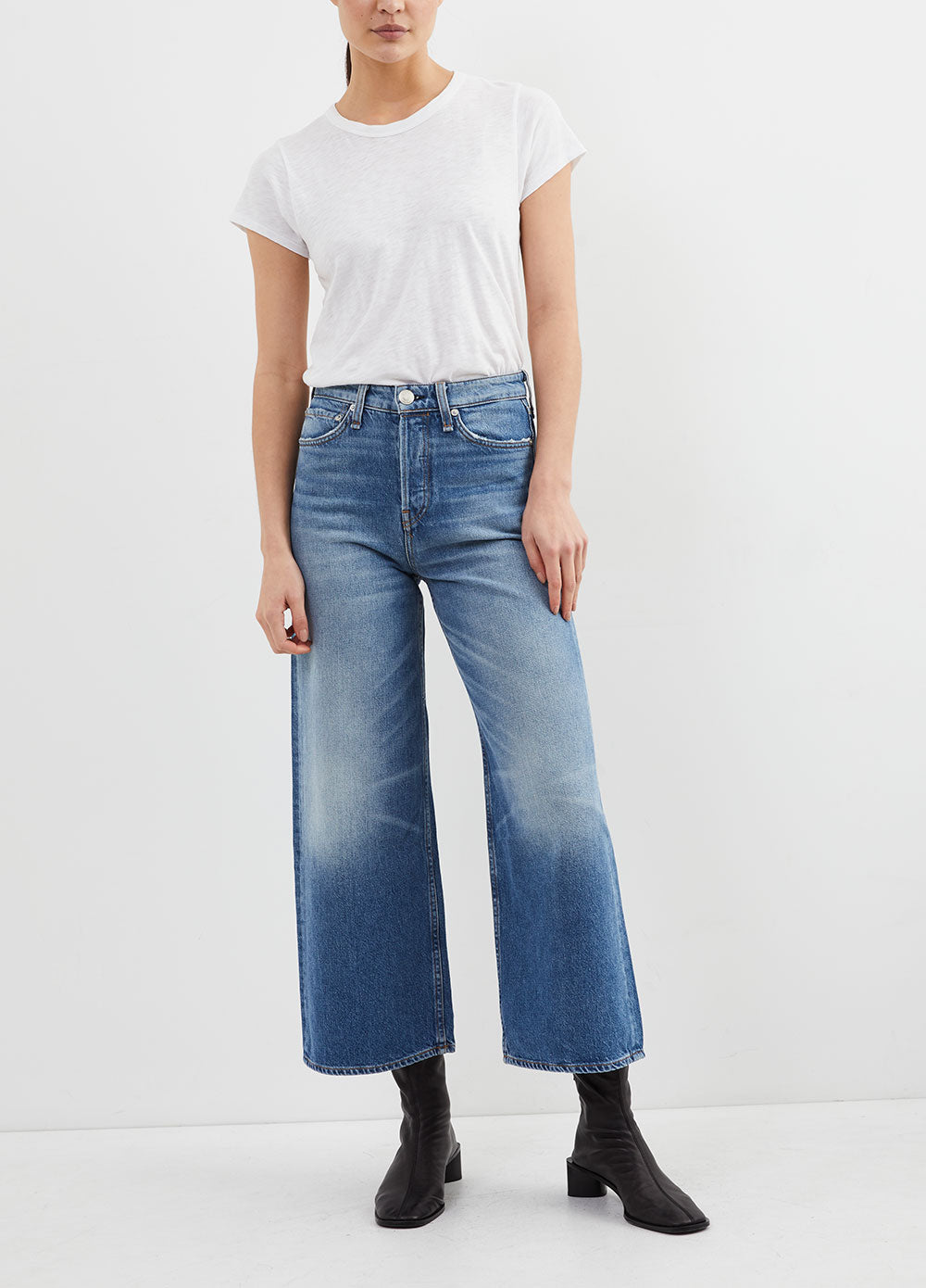 Maya High-Rise Ankle Wide Leg Jeans