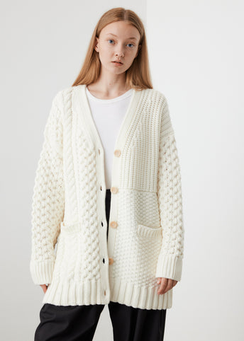 Patchwork Knit Cardigan