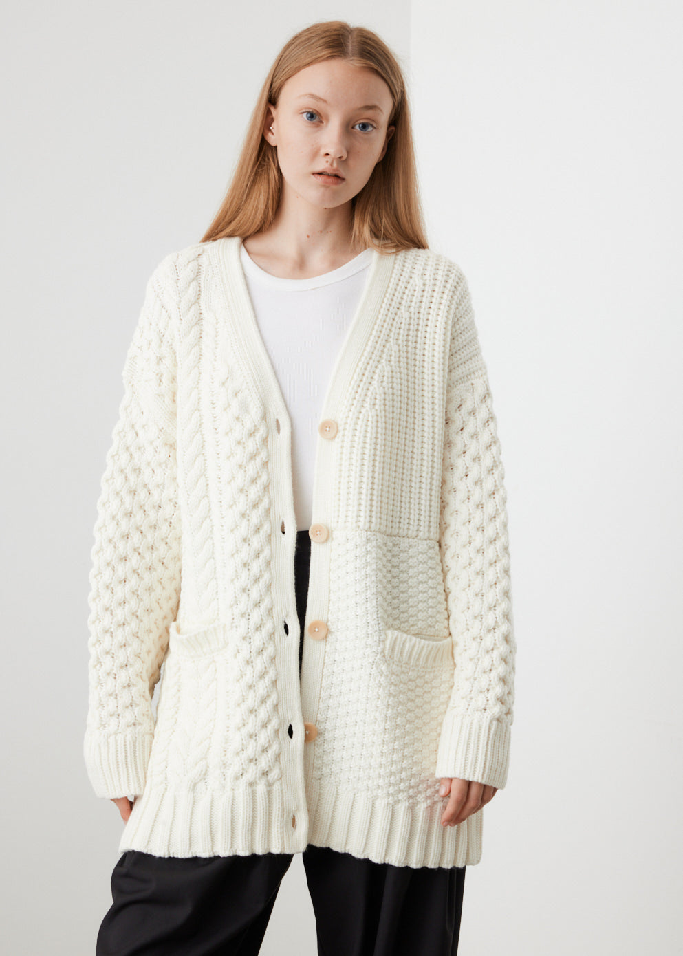Patchwork Knit Cardigan