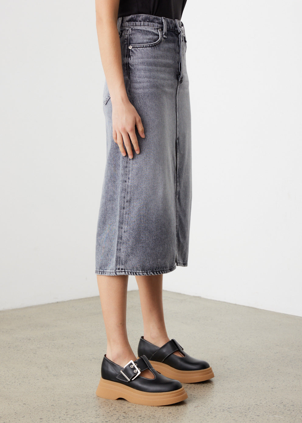 *NO STOCK* Broken In Denim High-Rise Skirt