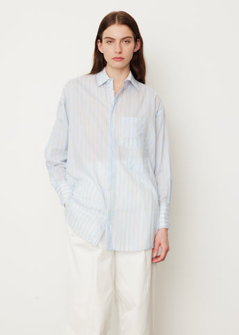 Stripe Cotton Boyfriend Shirt